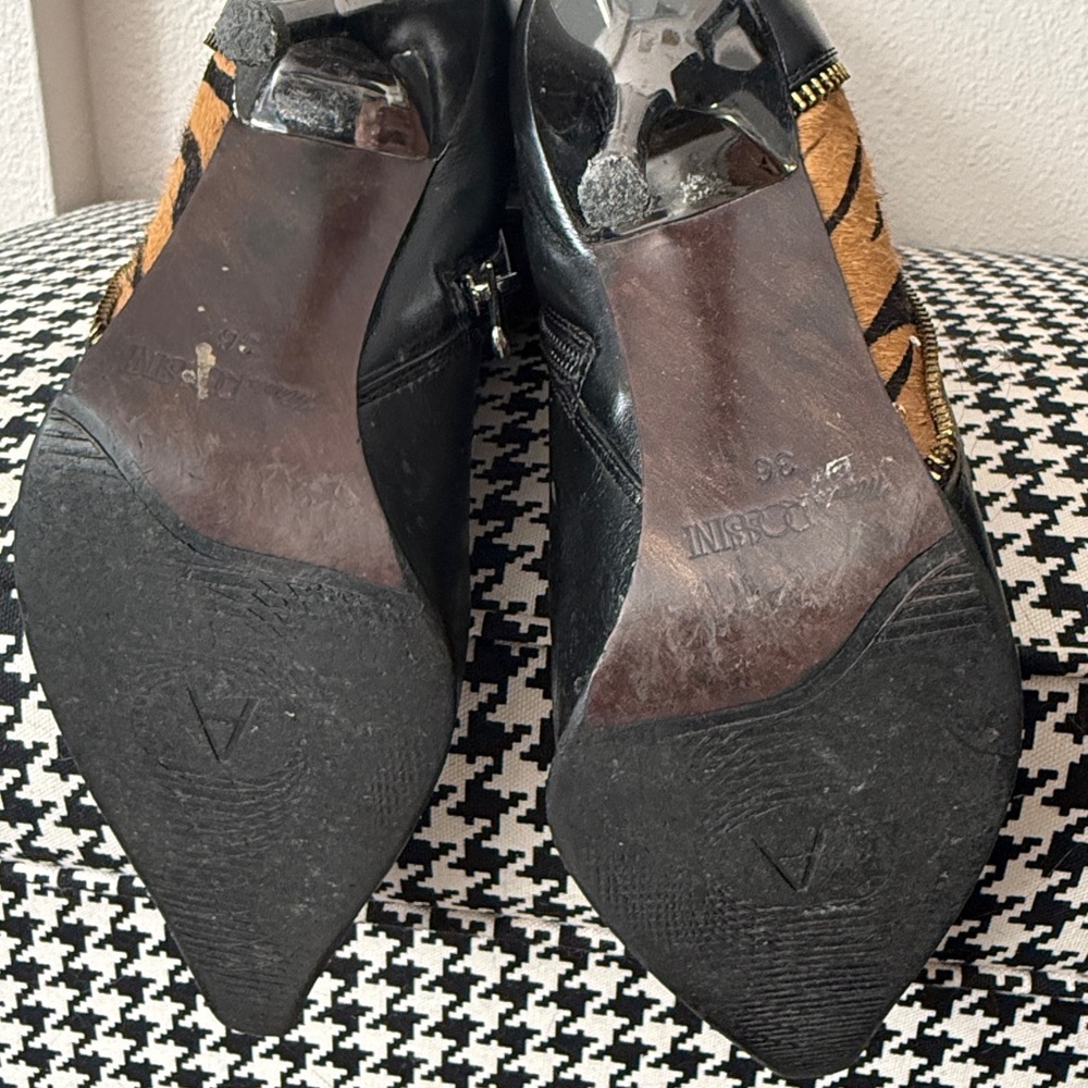 Black and Brown animal print Women's Boots - Picture 7 of 10